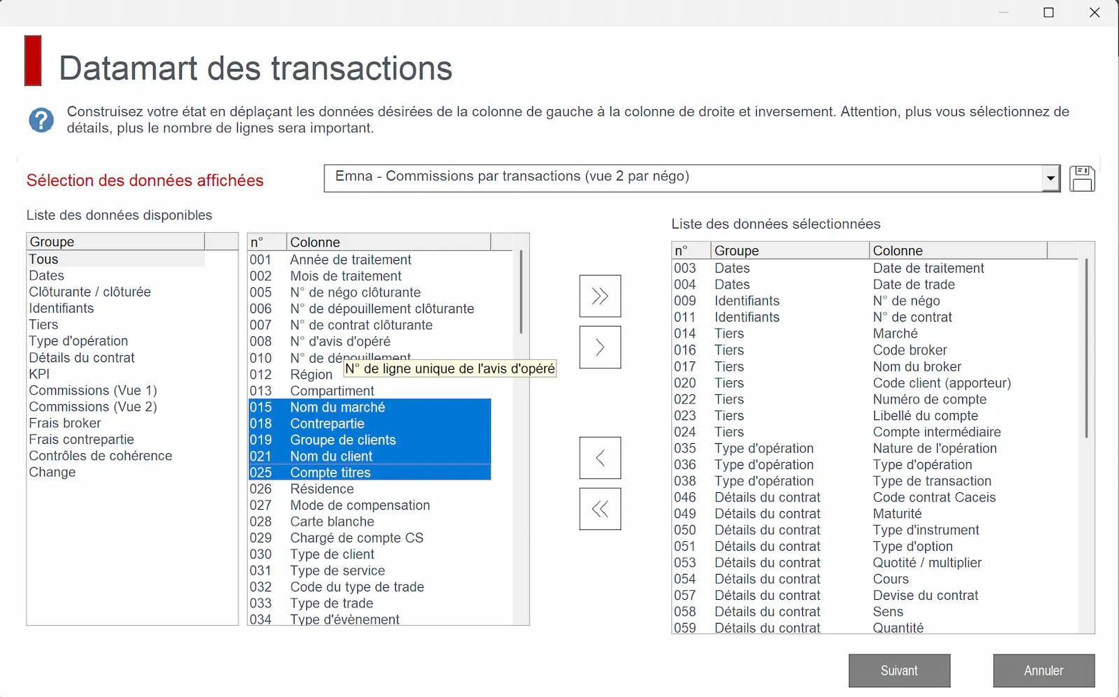 Addin Datamart des transactions – autonomie et traçabilité des analyses