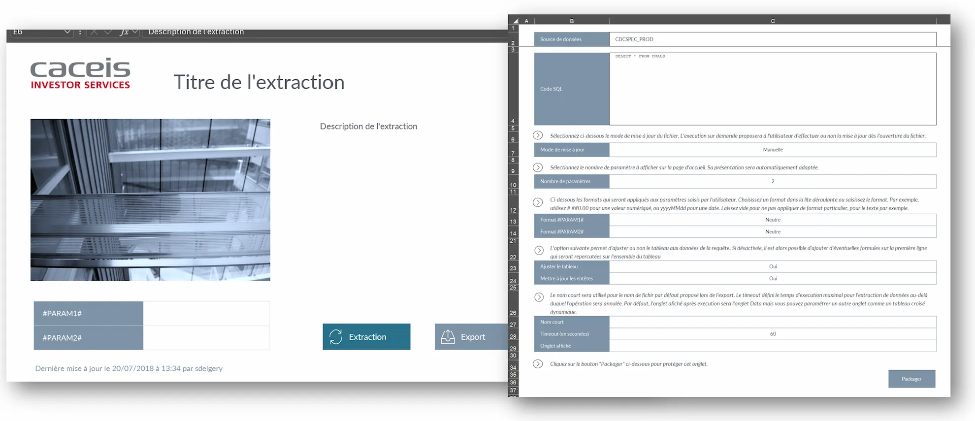 Extracteur de données standardisé - paramétrage et usage