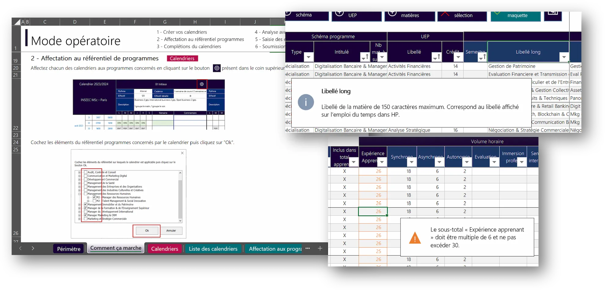 Mode opératoire intégré dans l’outil